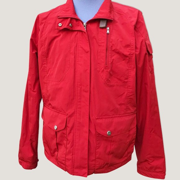 Lauren Active Ralph Lauren Red Jacket Equestrian Collar Buckle Detail Light Coat - Picture 1 of 8